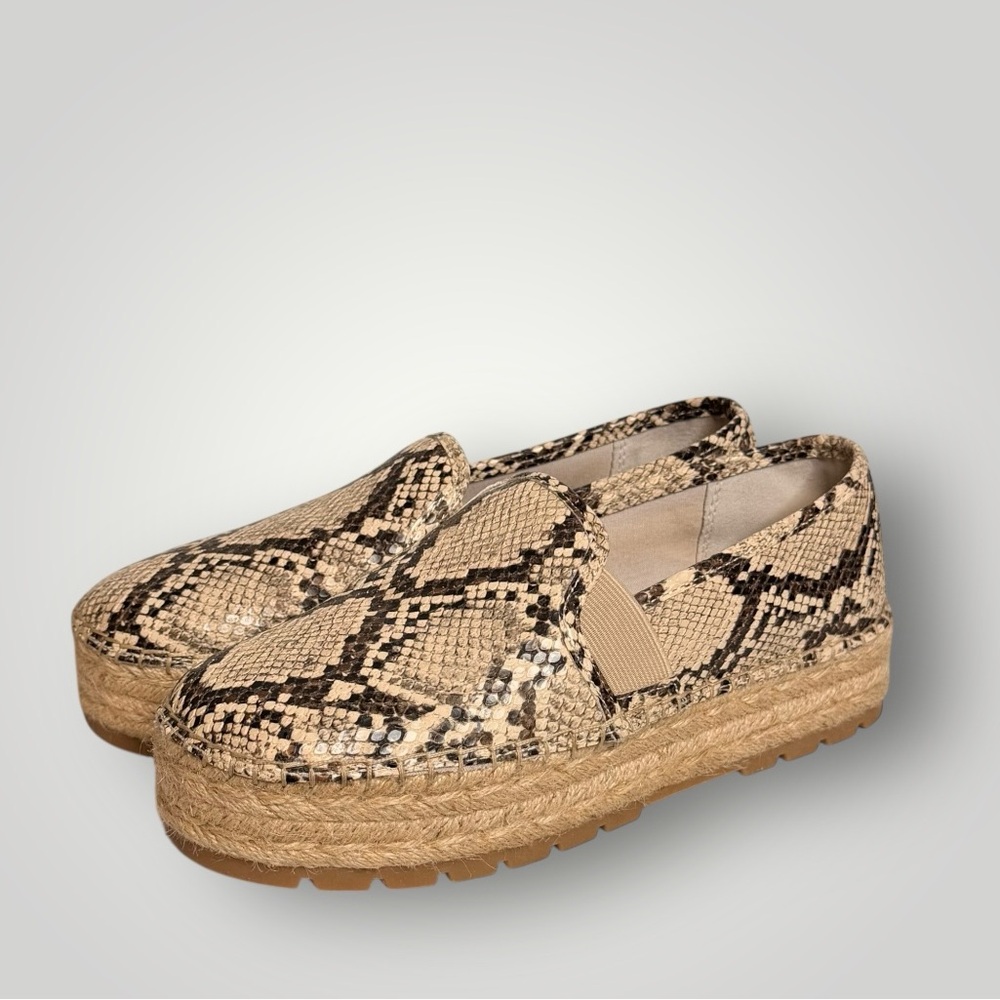 Circus by Sam Edelman Cora Flatform Espadrilles Size 7.5 Snakeskin Slip On EUC - Picture 2 of 7